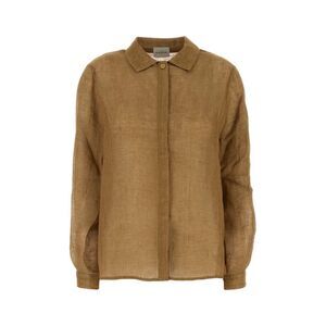 Le Kasha Women Biscuit Linen Sanbu Shirt